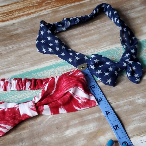 Set of 2 Bow Hair Wraps Hairbands American USA - Picture 5 of 6